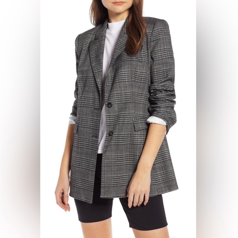 Something Navy | Oversized Plaid Blazer